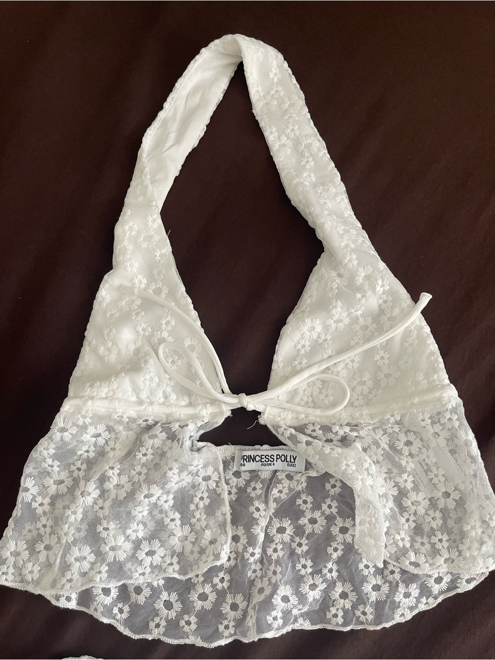 Princess Polly White Lace Halter Crop & A-Line Skirt Set - Picture 2 of 4